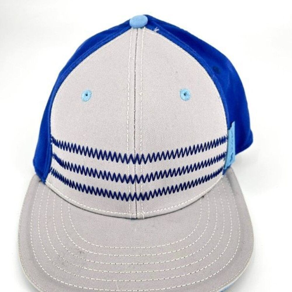 Adidas Golf Mens Zig Zag Fitted Cap Small Medium Blue Gray Ball Cap Baseball Hat